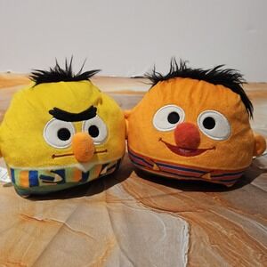 Sesame Street Bert Ernie TeeTurtle Reversible Plush Lot 2 Identical Flip Toys